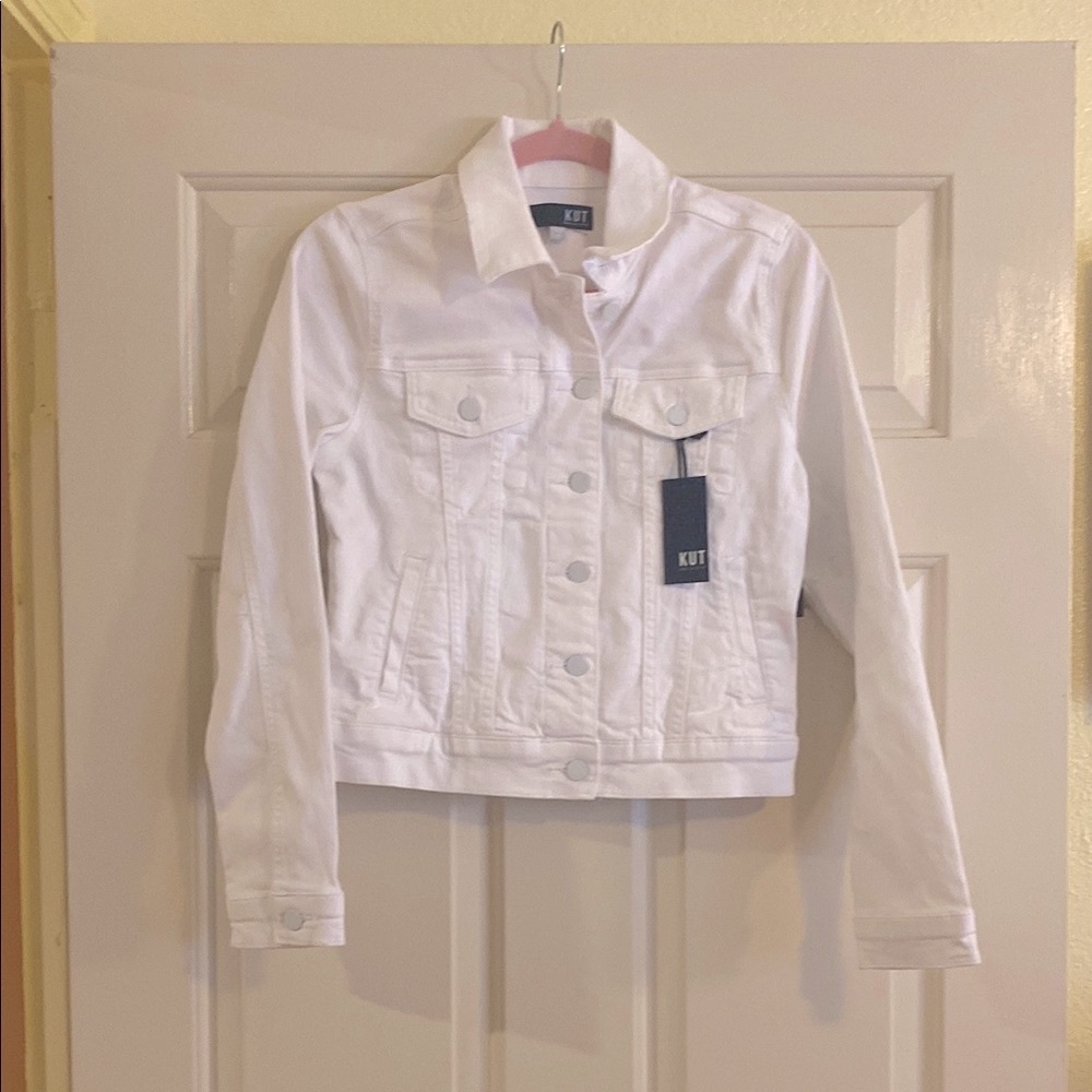 NWT Kut from the Kloth White Jean Jacket, Size xs